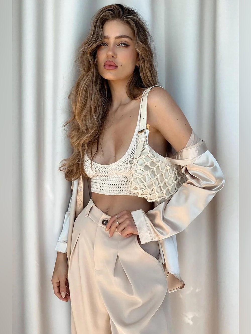 NWOT Nova Vintage by Fashion Nova Eliana Crochet Cropped Tank Top sz S